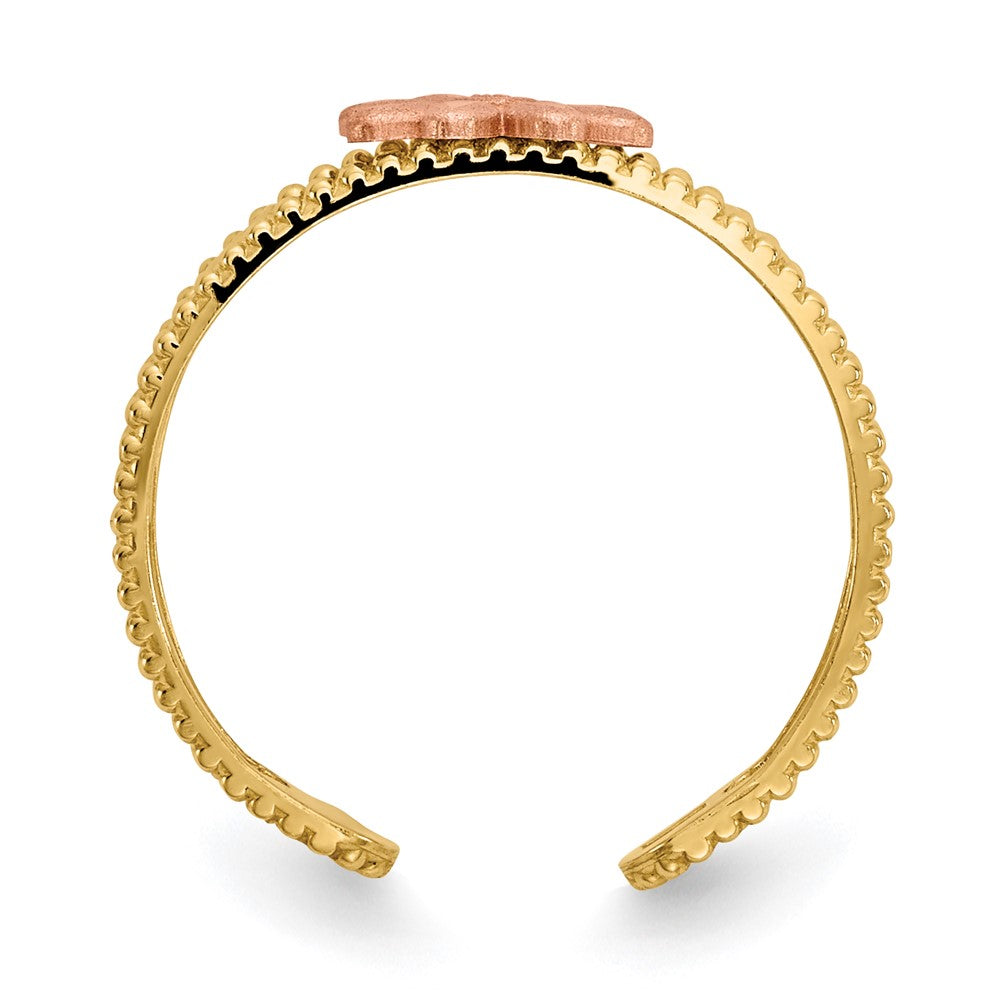 14K Bicolor Blume Zehenring