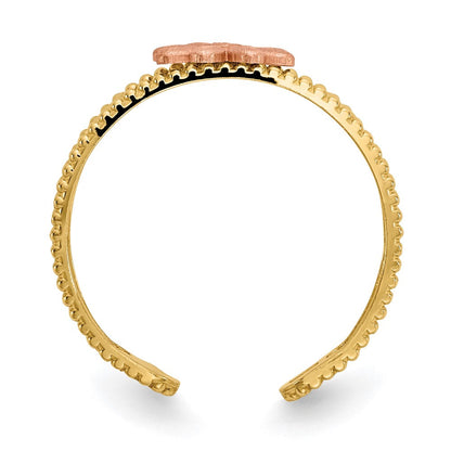 14K Bicolor Blume Zehenring