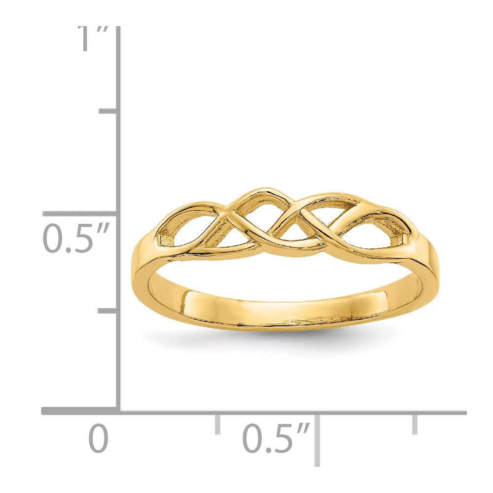 14K Gelbgold Ring mit freigeformtem Knoten