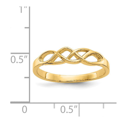 14K Gelbgold Ring mit freigeformtem Knoten