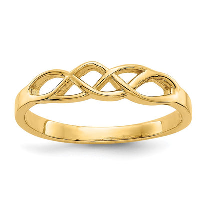 14K Gelbgold Ring mit freigeformtem Knoten
