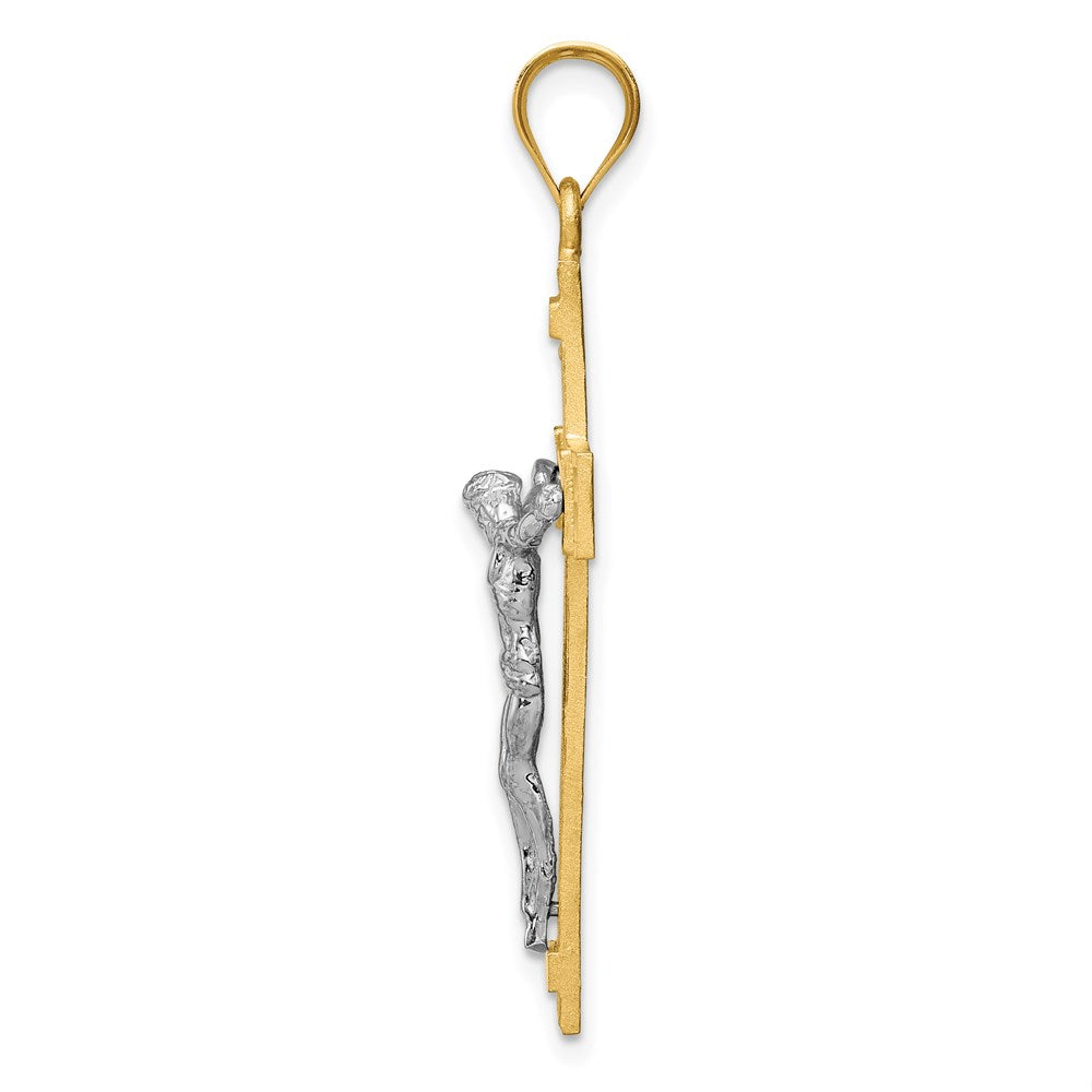 14 Karat Bicolor-Gold INRI-Kruzifix-Anhänger