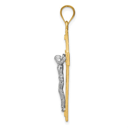 14 Karat Bicolor-Gold INRI-Kruzifix-Anhänger
