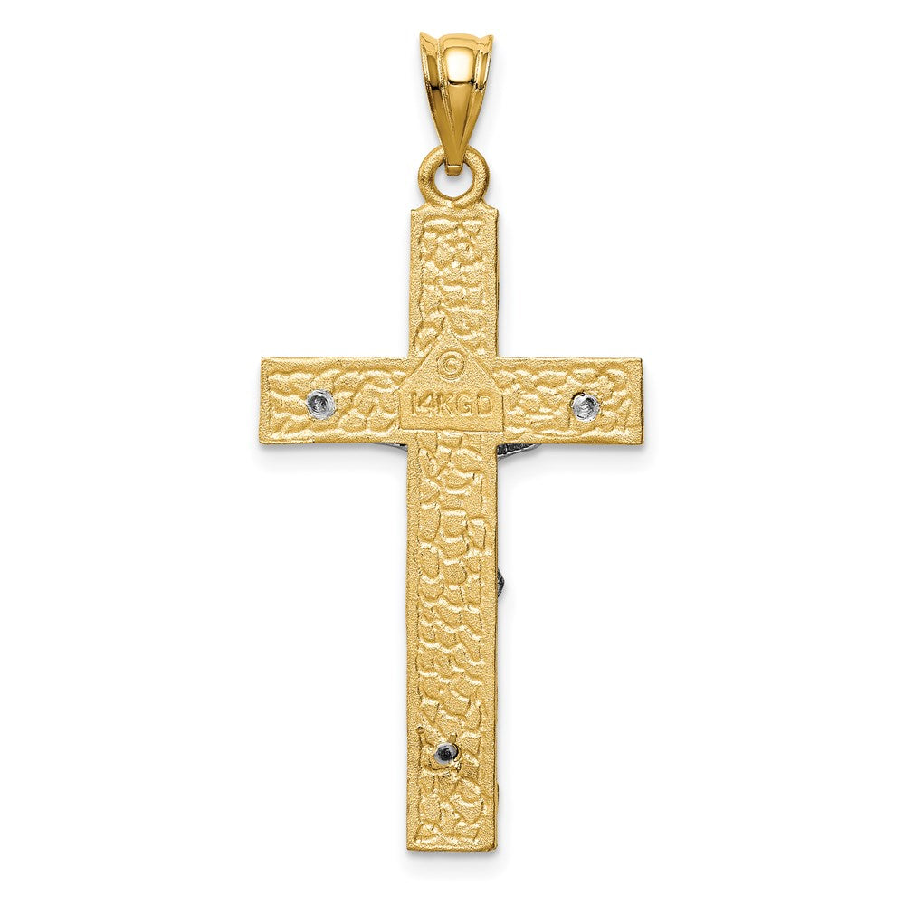 14 Karat Bicolor-Gold INRI-Kruzifix-Anhänger