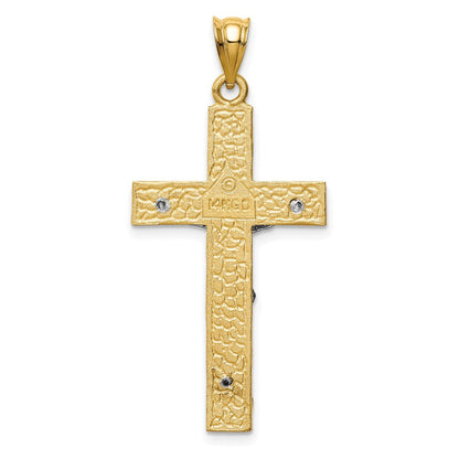 14 Karat Bicolor-Gold INRI-Kruzifix-Anhänger