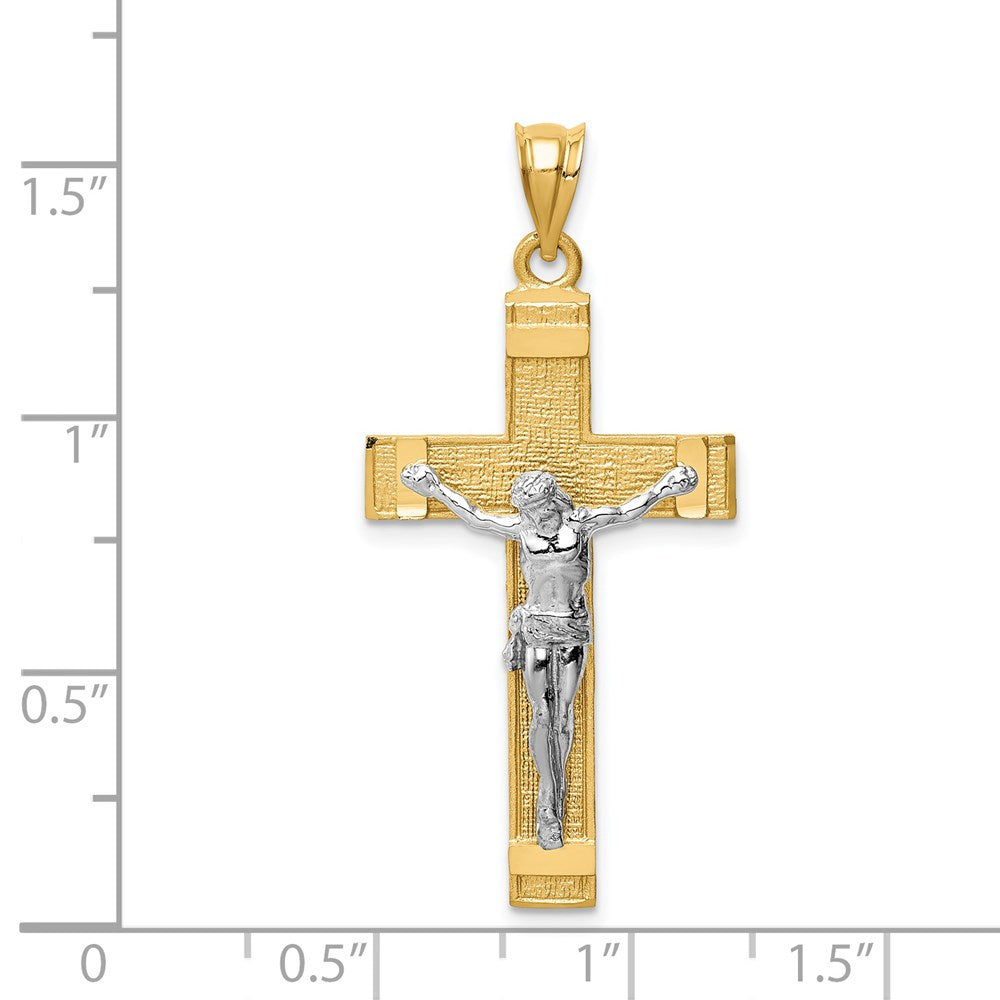 14 Karat Bicolor-Gold INRI-Kruzifix-Anhänger