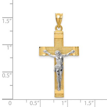 14 Karat Bicolor-Gold INRI-Kruzifix-Anhänger