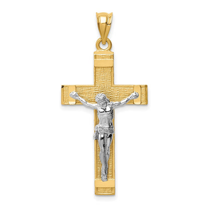 14 Karat Bicolor-Gold INRI-Kruzifix-Anhänger