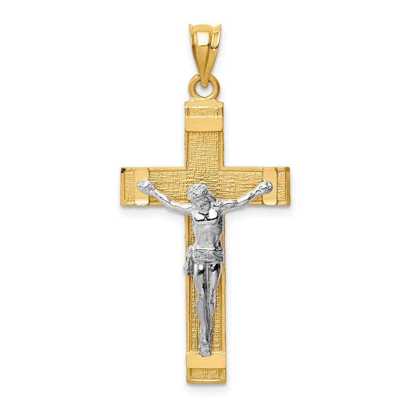 14 Karat Bicolor-Gold INRI-Kruzifix-Anhänger