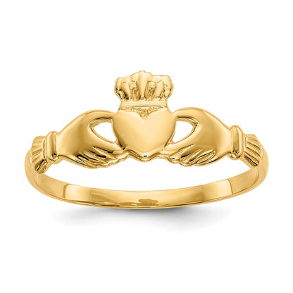 14K Gelbgold Claddagh-Ring