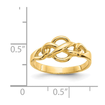 14K Gelbgold Ring in freier Knotenform
