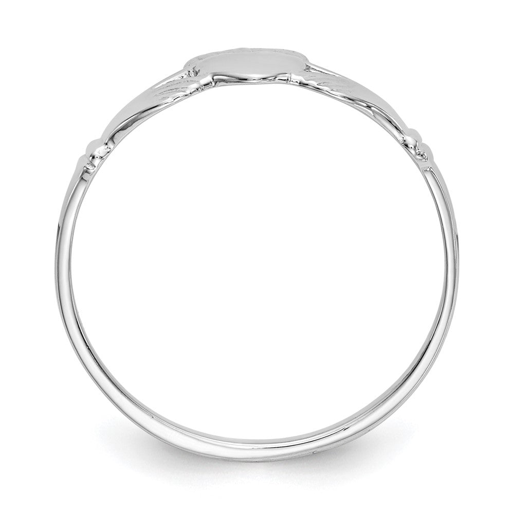 14K Weißgold Claddagh-Ring für Damen