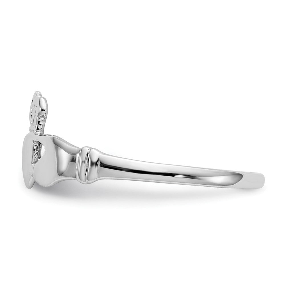 14K Weißgold Claddagh-Ring für Damen