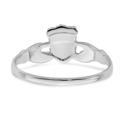 14K Weißgold Claddagh-Ring für Damen