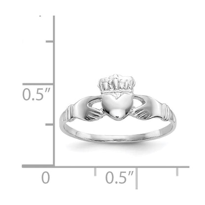 14K Weißgold Claddagh-Ring für Damen