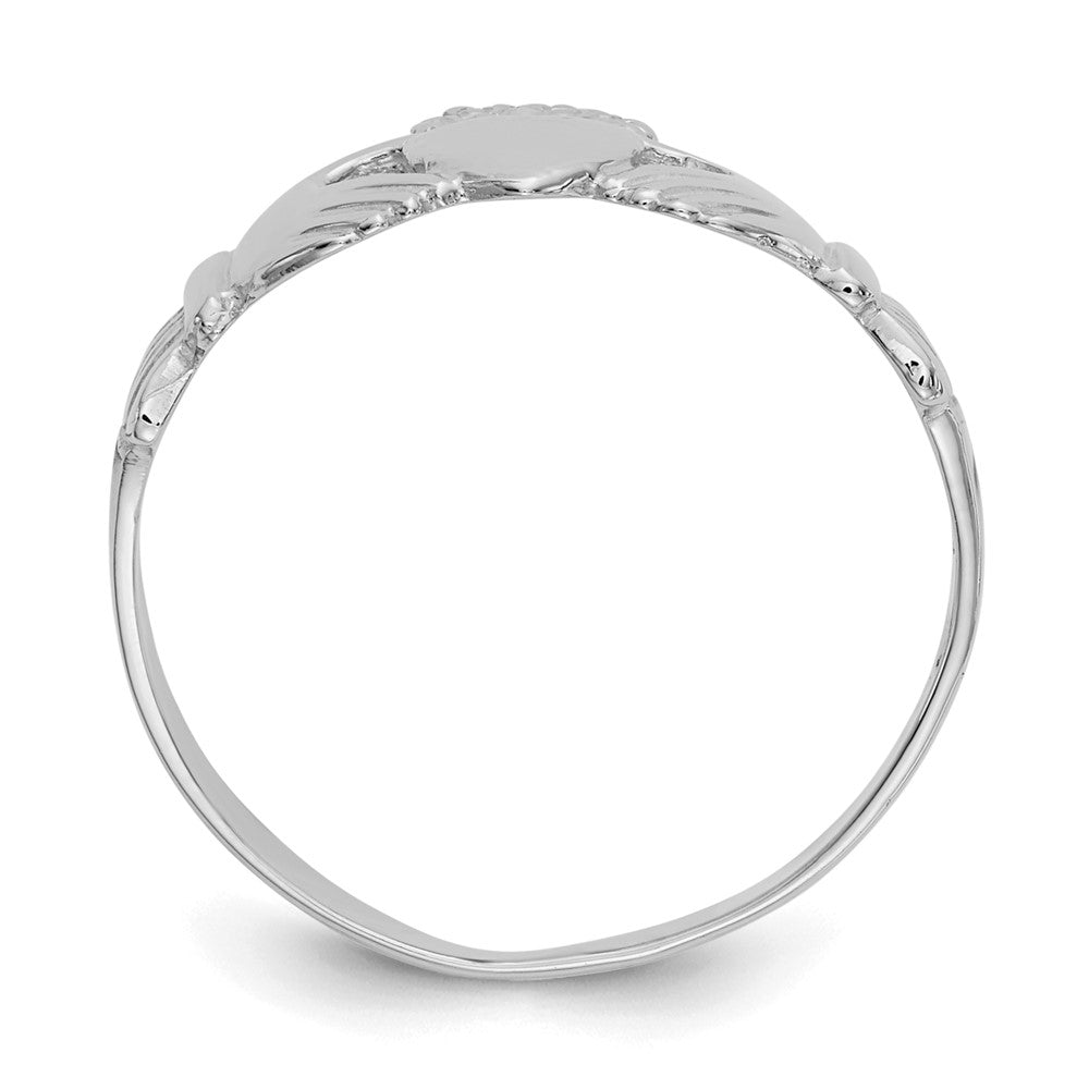 14K Weißgold Claddagh-Ring für Damen