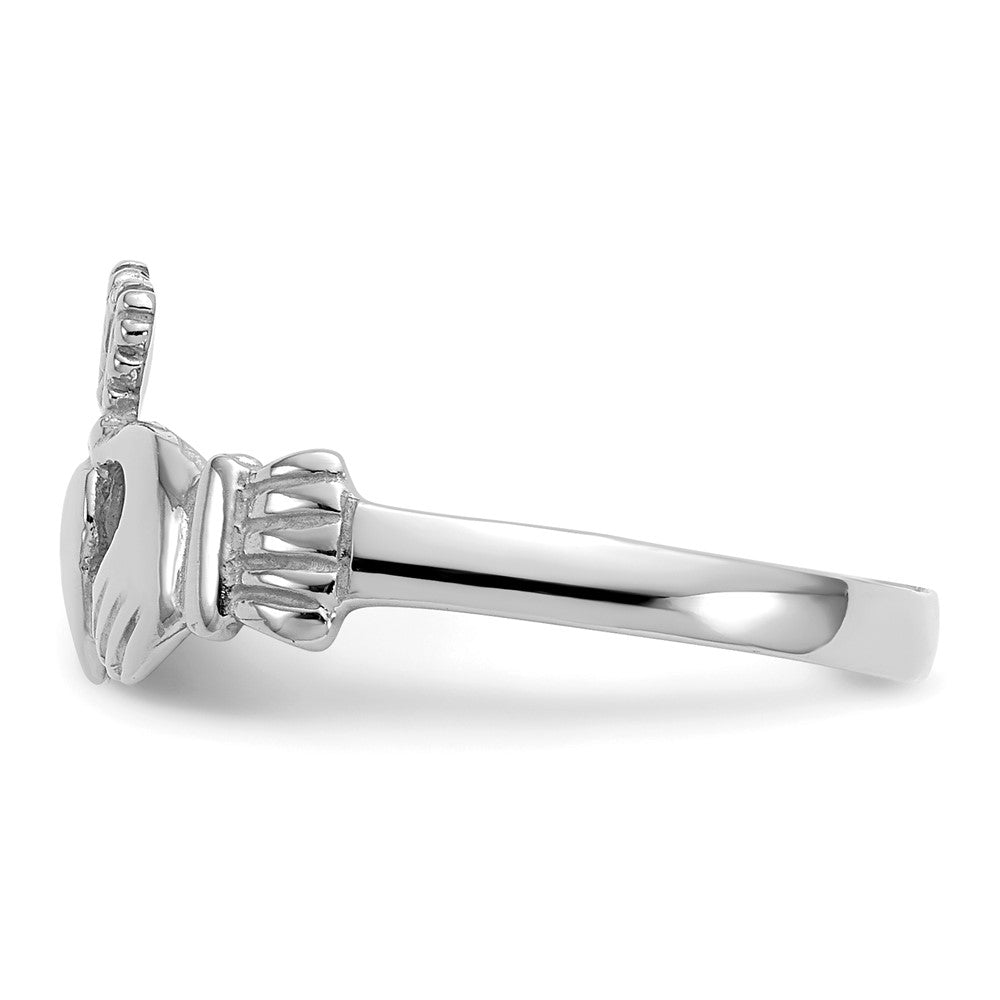 14K Weißgold Claddagh-Ring für Damen