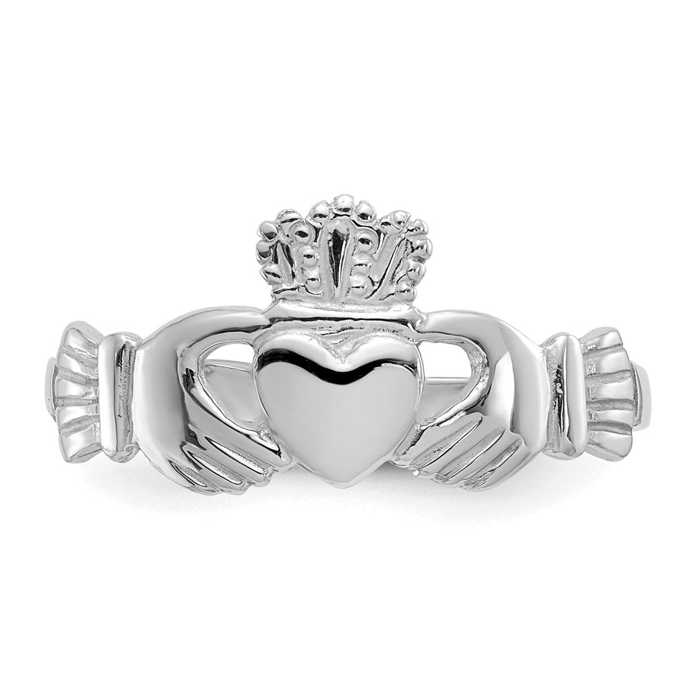 14K Weißgold Claddagh-Ring für Damen