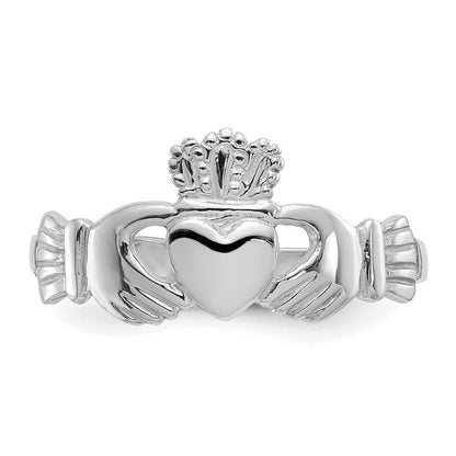 14K Weißgold Claddagh-Ring für Damen