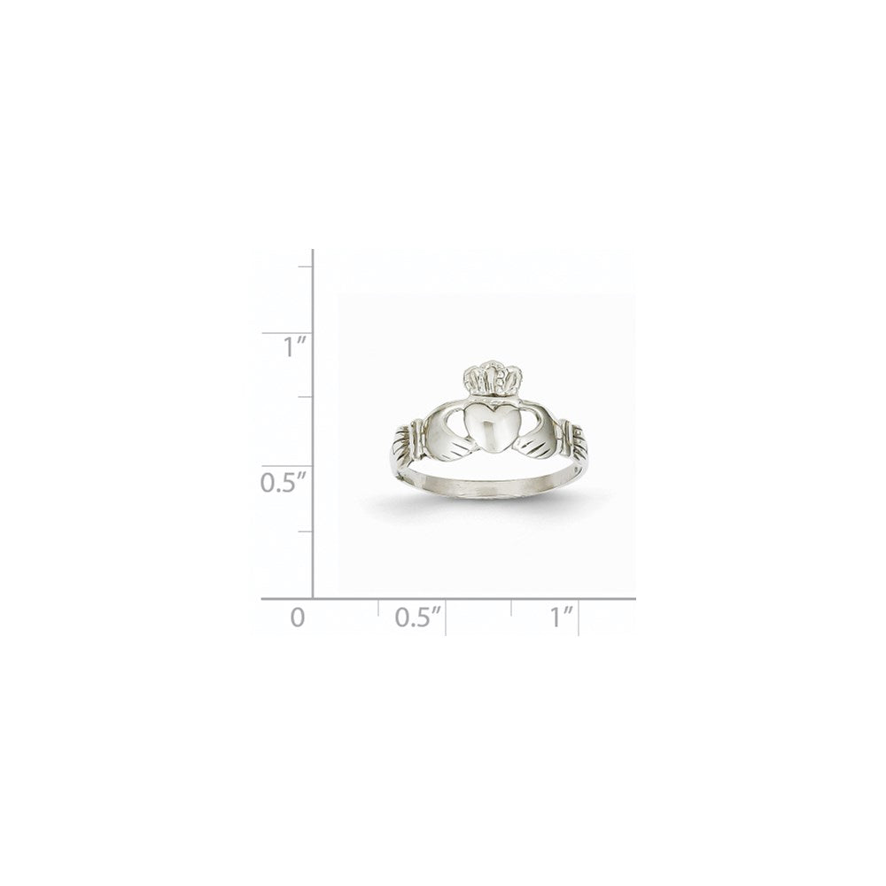 14K Weißgold Claddagh-Ring für Damen