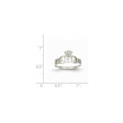 14K Weißgold Claddagh-Ring für Damen
