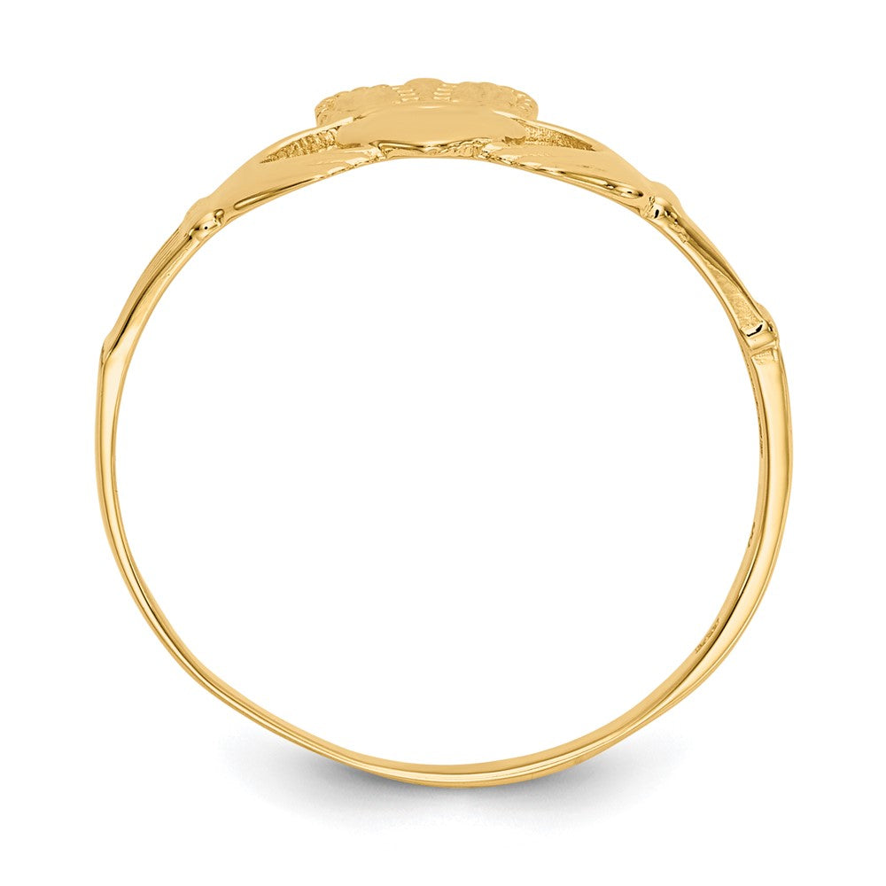 14K Gelbgold Damen Claddagh-Ring