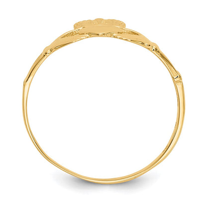 14K Gelbgold Damen Claddagh-Ring
