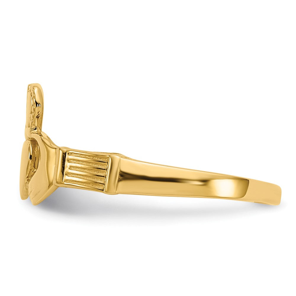 14K Gelbgold Damen Claddagh-Ring
