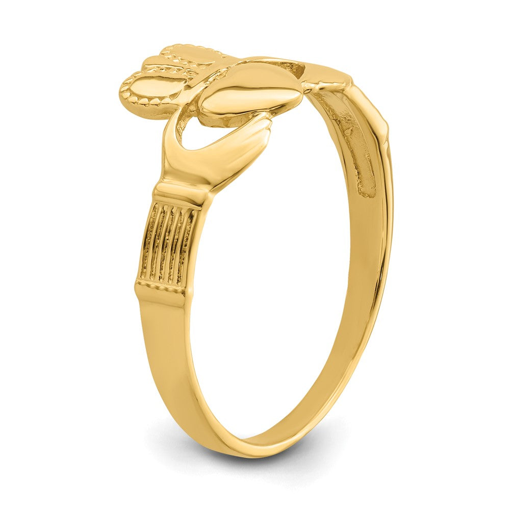 14K Gelbgold Damen Claddagh-Ring