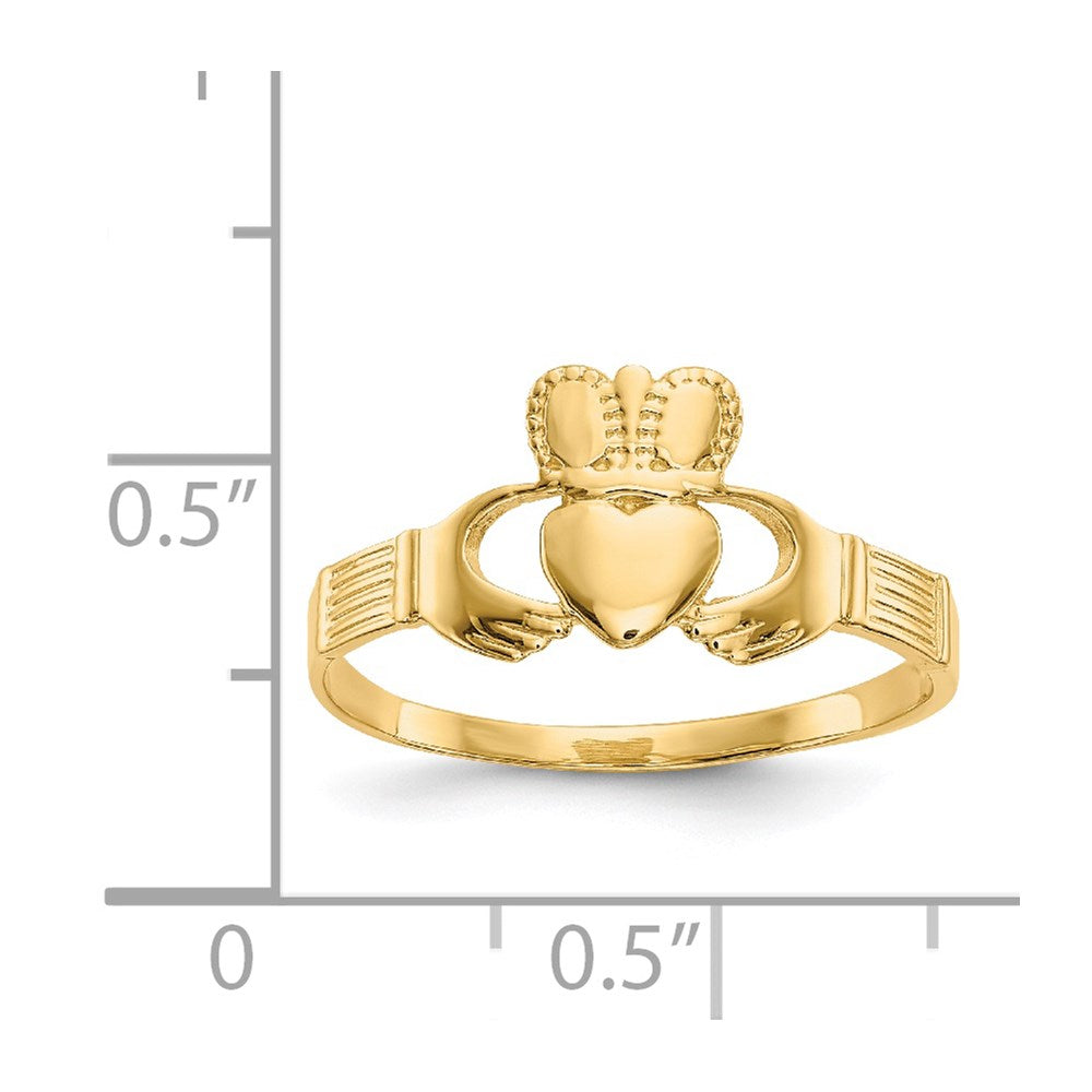 14K Gelbgold Damen Claddagh-Ring