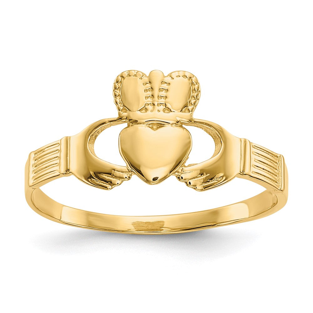 14K Gelbgold Damen Claddagh-Ring