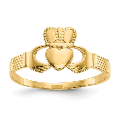 14K Gelbgold Damen Claddagh-Ring