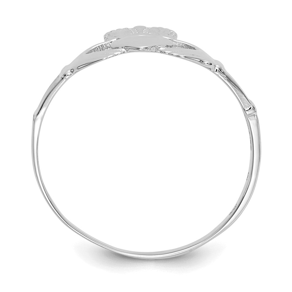 Damen-Claddagh-Ring aus 14K Weißgold