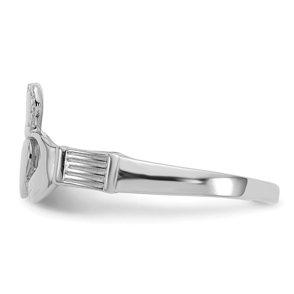 Damen-Claddagh-Ring aus 14K Weißgold