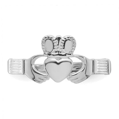 Damen-Claddagh-Ring aus 14K Weißgold