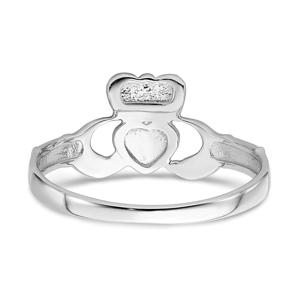 Damen-Claddagh-Ring aus 14K Weißgold