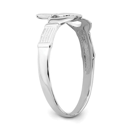 Damen-Claddagh-Ring aus 14K Weißgold