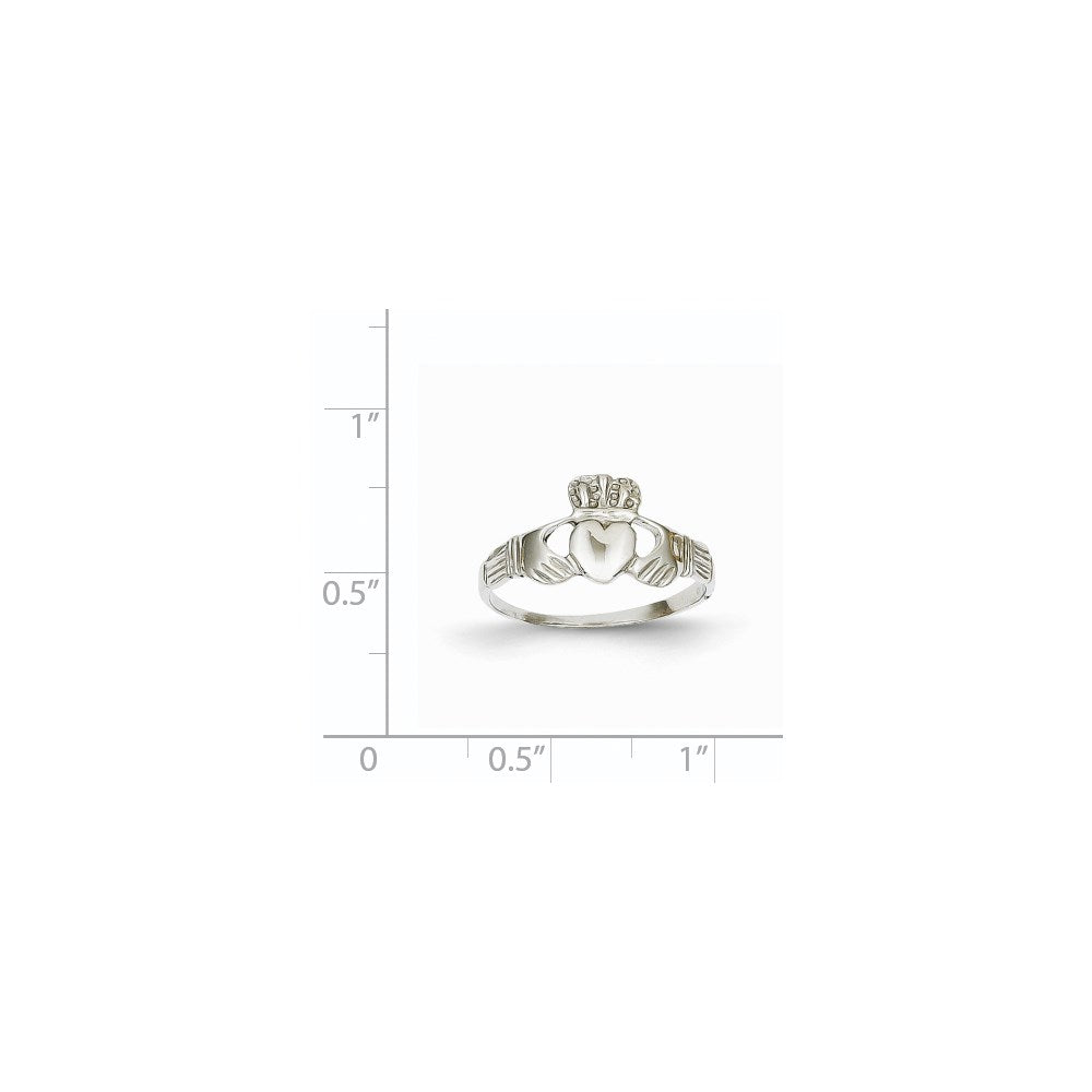 Damen-Claddagh-Ring aus 14K Weißgold