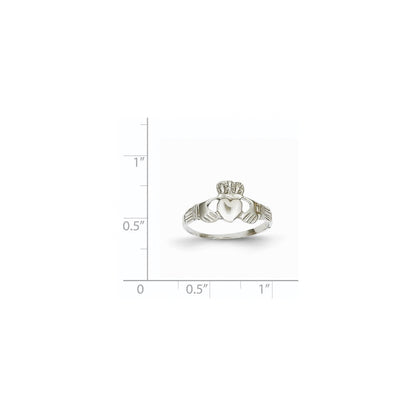 Damen-Claddagh-Ring aus 14K Weißgold