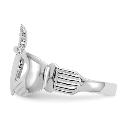 14K Weißgold Damen-Claddagh-Ring
