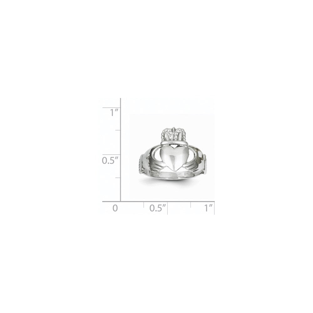 14K Weißgold Damen-Claddagh-Ring