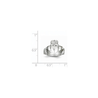 14K Weißgold Damen-Claddagh-Ring