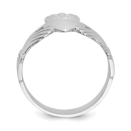 14K Weißgold Claddagh-Ring für Herren