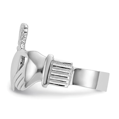 14K Weißgold Claddagh-Ring für Herren