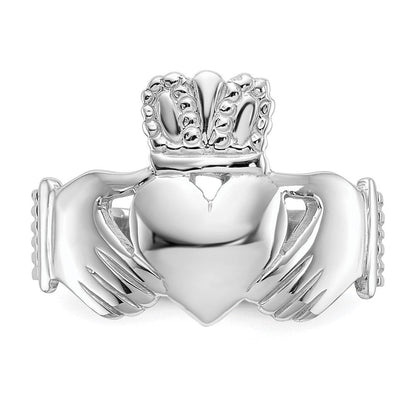 14K Weißgold Claddagh-Ring für Herren