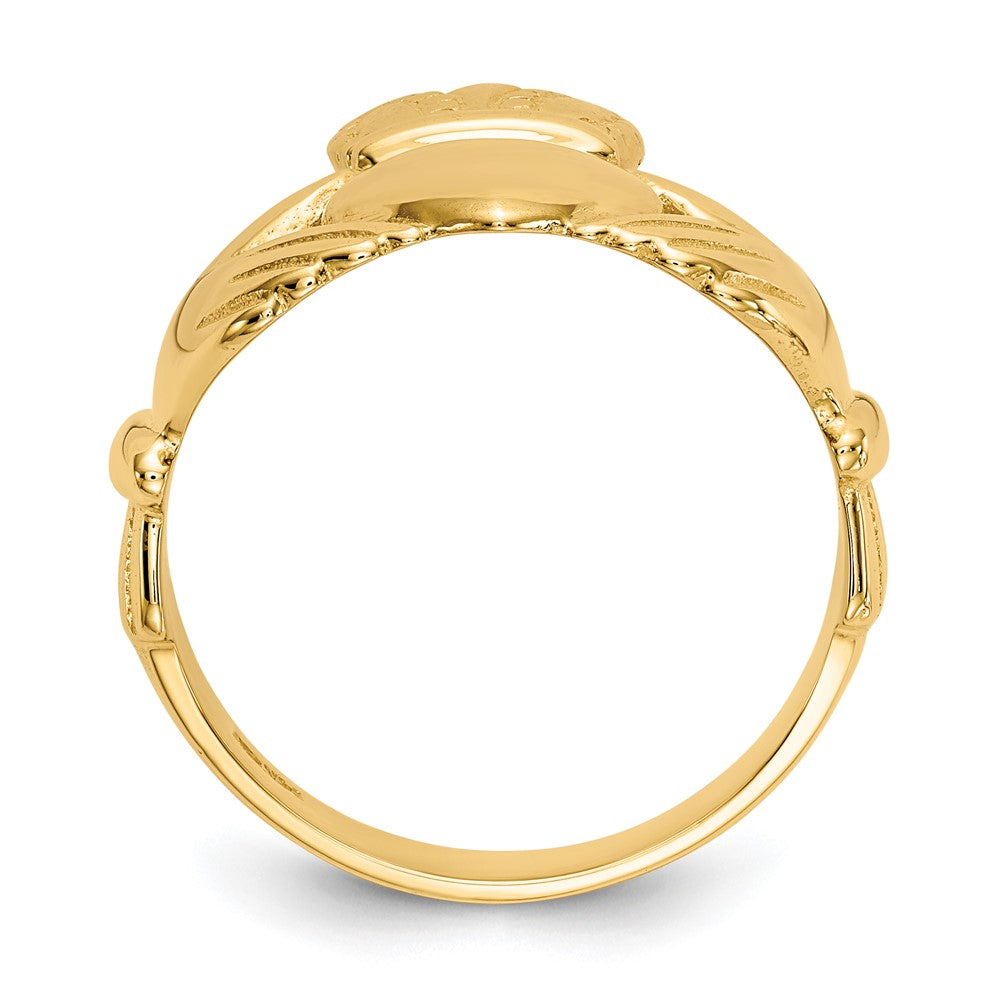 14K Gelbgold Claddagh-Ring für Herren