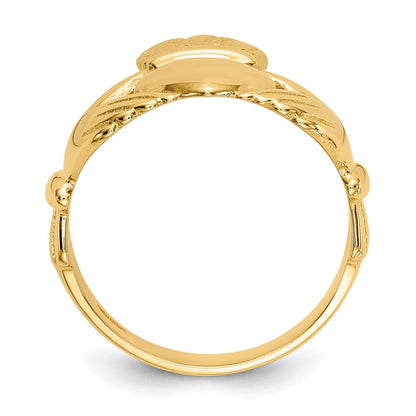 14K Gelbgold Claddagh-Ring für Herren