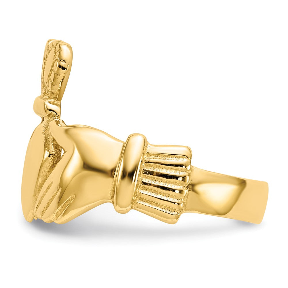 14K Gelbgold Claddagh-Ring für Herren