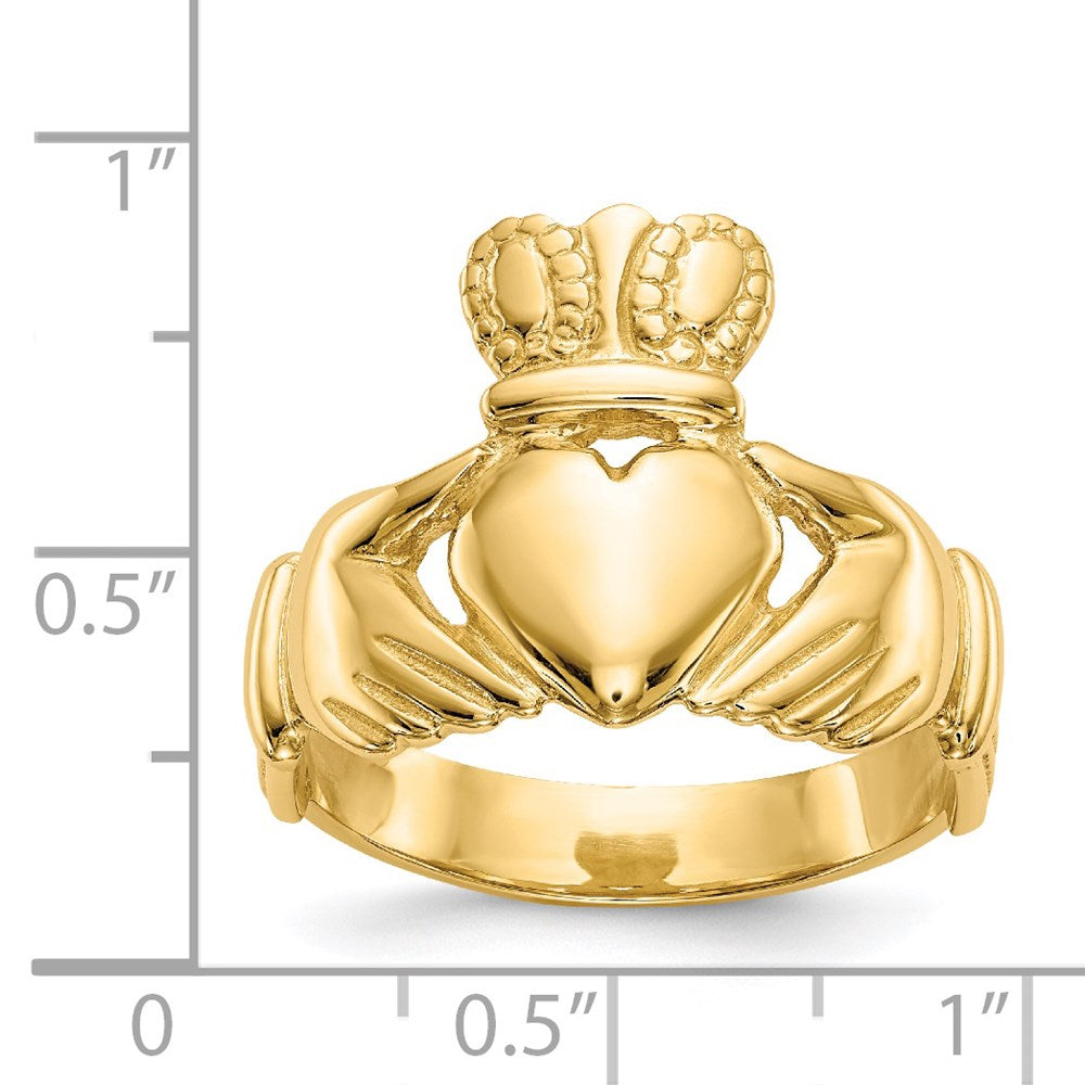 14K Gelbgold Claddagh-Ring für Herren