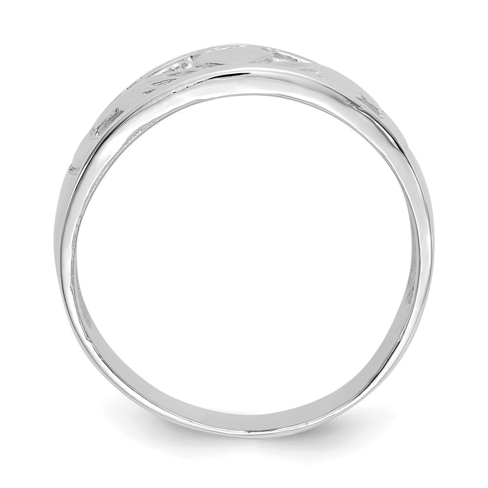 14K Weißgold Claddagh-Ring für Damen